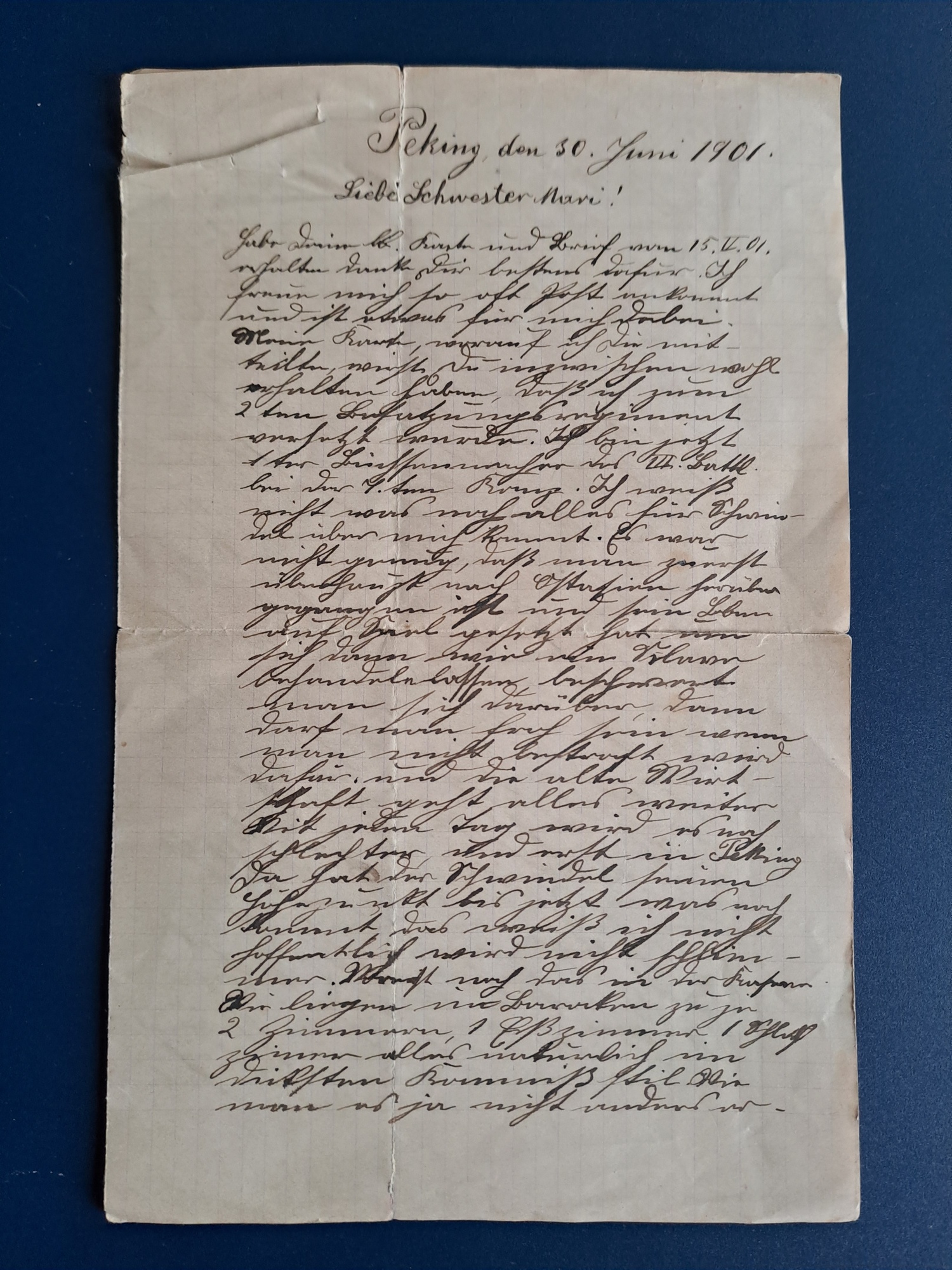 Handgeschriebener Brief von Josef Pettinger